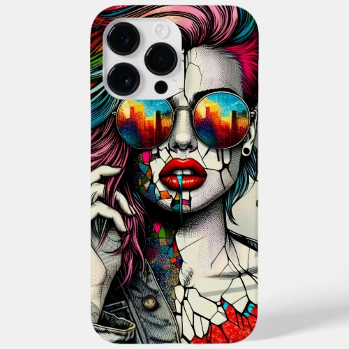 Grunge Art  Fractured Woman Abstract Case_Mate iPhone 14 Pro Max Case