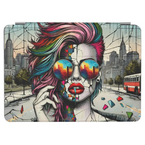 Grunge Art  Fractured Woman Abstract iPad Air Cover