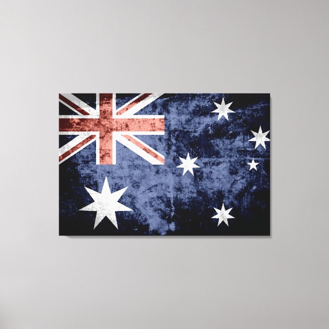 Grunge Australia Flag 2 Canvas Print (Front)