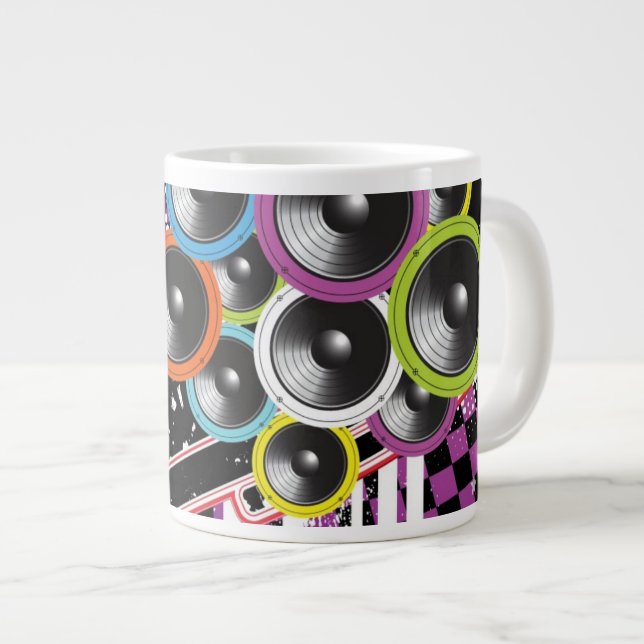 Grunge background giant coffee mug (Front Right)