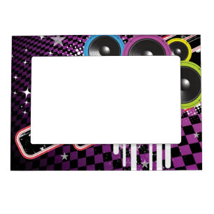Grunge background magnetic photo frame