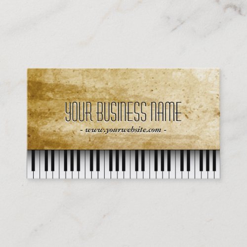 Grunge Background Piano Music Business Card