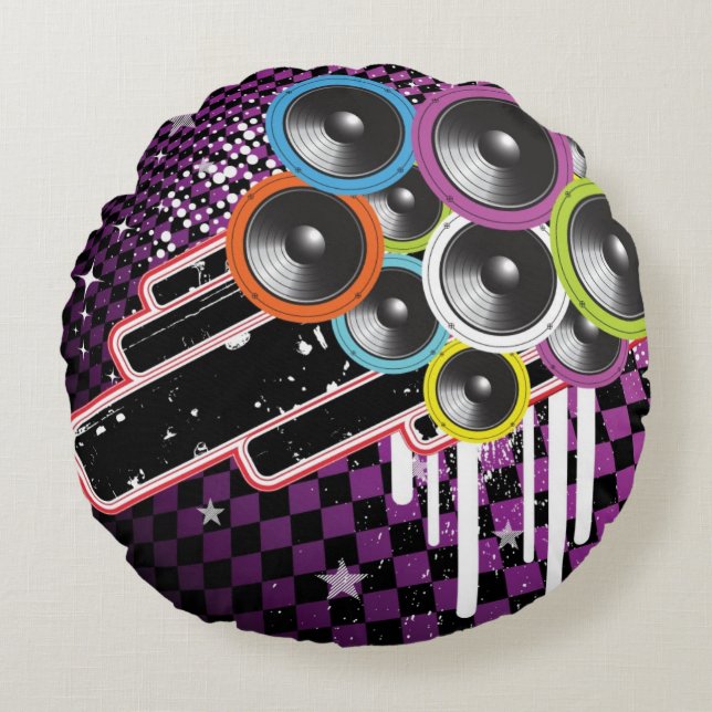 Grunge background round pillow (Front)