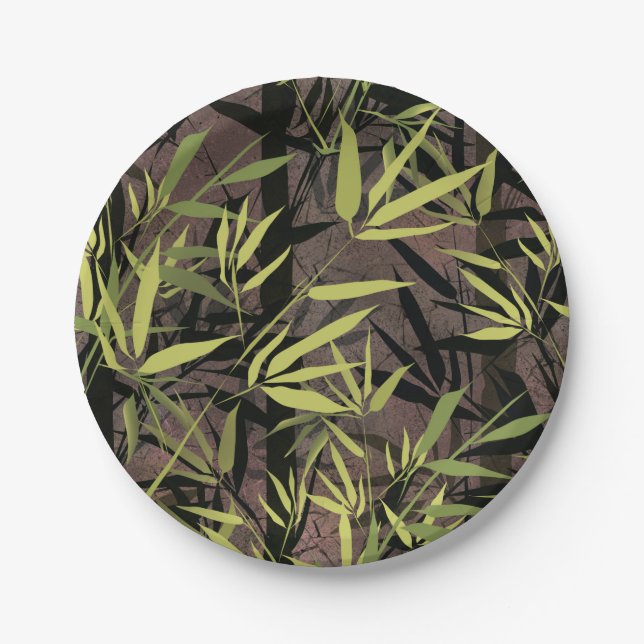 Grunge bamboo forest. paper plates (Front)
