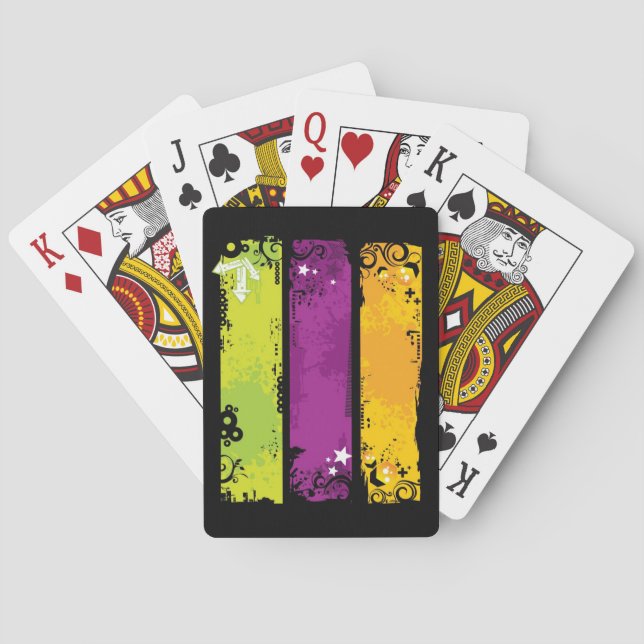 Grunge banners illustration poker cards (Back)