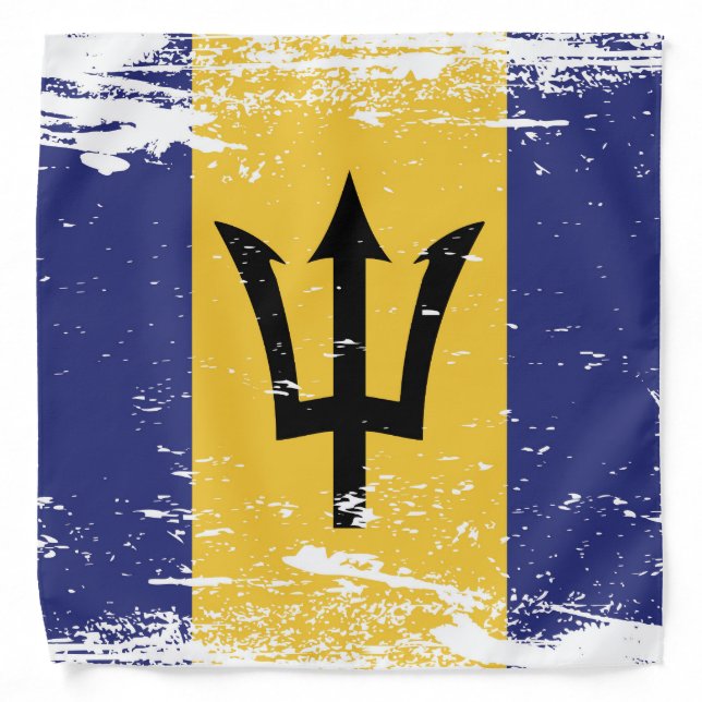 Grunge Barbados Flag Bandana (Front)