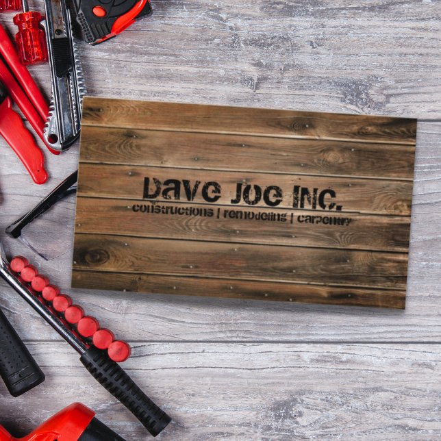 grunge barn wood  Construction Carpentry Business Card (Creator Uploaded)