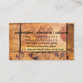 grunge Barn wood texture Construction Carpentry Business Card (Back)