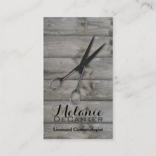 Grunge barnwood Scissors hair stylist wood Appointment Card
