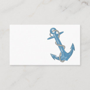 Grunge Beach Anchor Blue Nautical Wedding Place C Card