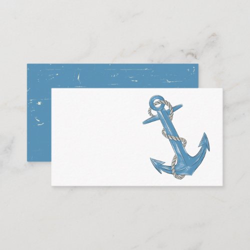 Grunge Beach Anchor Blue Nautical Wedding  Place Card