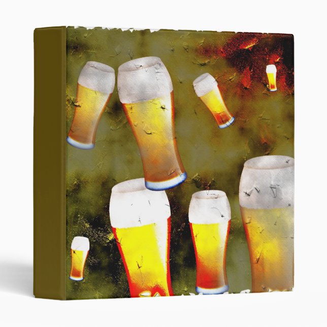 Grunge Beer 3 Ring Binder (Front/Spine)