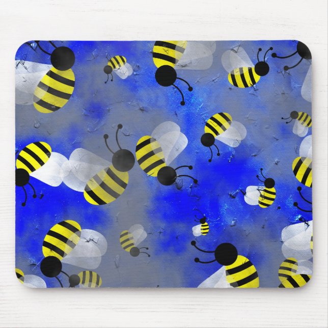 Grunge Bees Mouse Pad (Front)