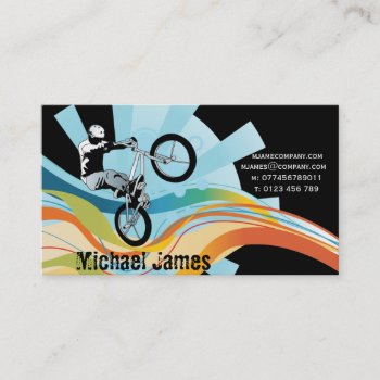 Grunge Bicycle Business Card by funny_tshirt at Zazzle