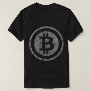 Grunge Bitcoin Crypto Symbol Design T-Shirt