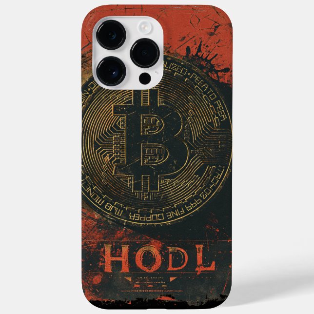 Grunge Bitcoin hodl Blockchain Crypto design Case-Mate iPhone Case (Back)