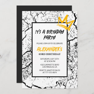 Grunge Black 63rd birthday invitation  Graffiti  