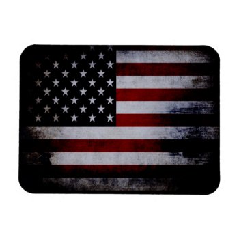 Grunge Black American Flag Magnet by electrosky at Zazzle