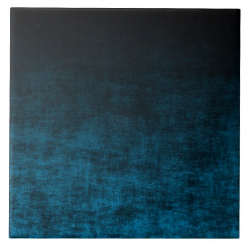 Grunge Black and Blue Ombre Ceramic Tile