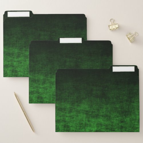 Grunge Black and Green Ombre File Folder