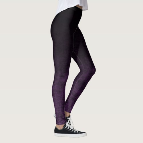 Grunge Black and Purple Ombre Leggings