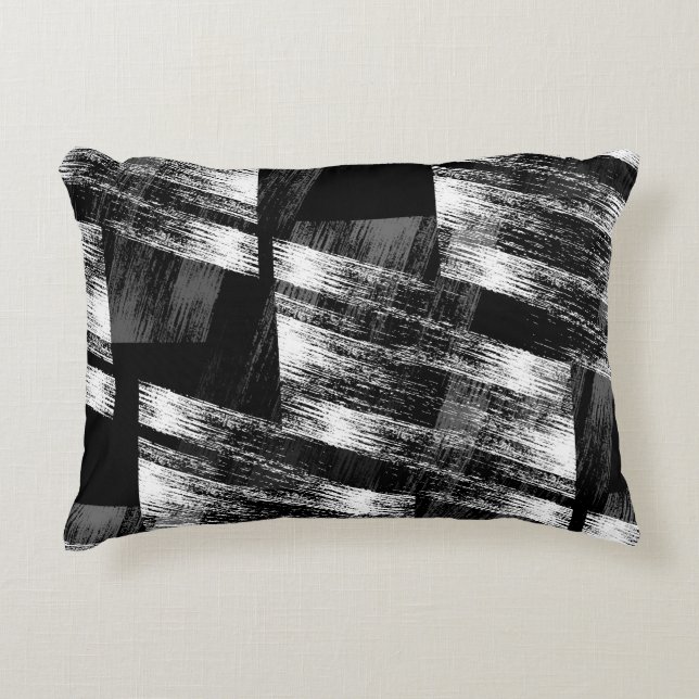 Grunge black and white abstraction. accent pillow (Front)
