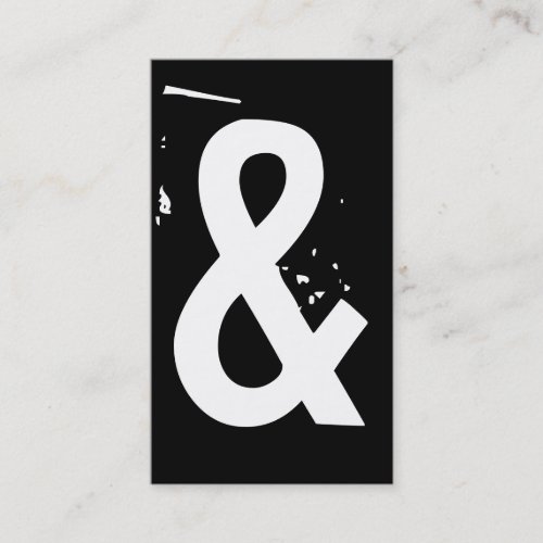 grunge black and white ampersand business card