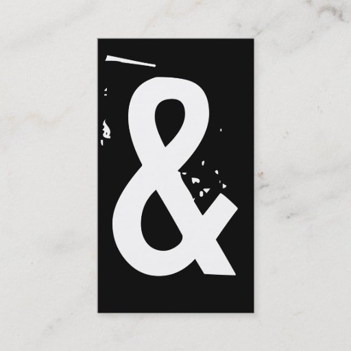 Customizable grunge black and white ampersand business card