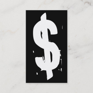 grunge black and white money symbol business card