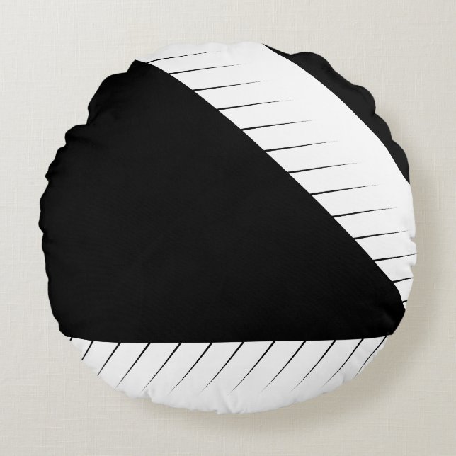Grunge Black and White = Round Pillow (Front)