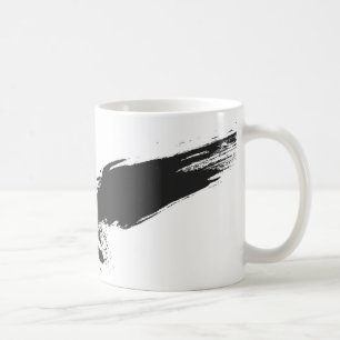grunge, black, bird, hawk, raven, crow, illustrati coffee mug