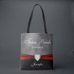 Grunge Black, Gray and Red Team Bride Tote Bag<br><div class="desc">Team Bride Tote Bag. A great gift for your bridesmaids, maid of honor or matron of honor, etc... 📌If you need further customization, please click the "Click to Customize further" or "Customize or Edit Design"button and use our design tool to resize, rotate, change text color, add text and so much...</div>