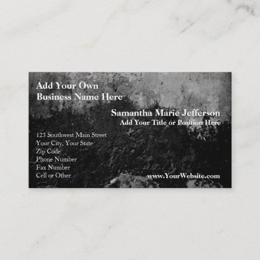Customizable Grunge Black Paint Faux Finish Design Business Card