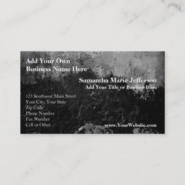 Grunge Black Paint Faux Finish Design Business Card (Front)