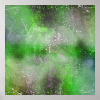 Grunge Blended Color Background - Lime Green Poster