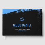 Grunge Blue Black Bar Mitzvah Guest Book<br><div class="desc">Cool blue and black Bar Mitzvah guest book. Modern font with a grunge background.</div>
