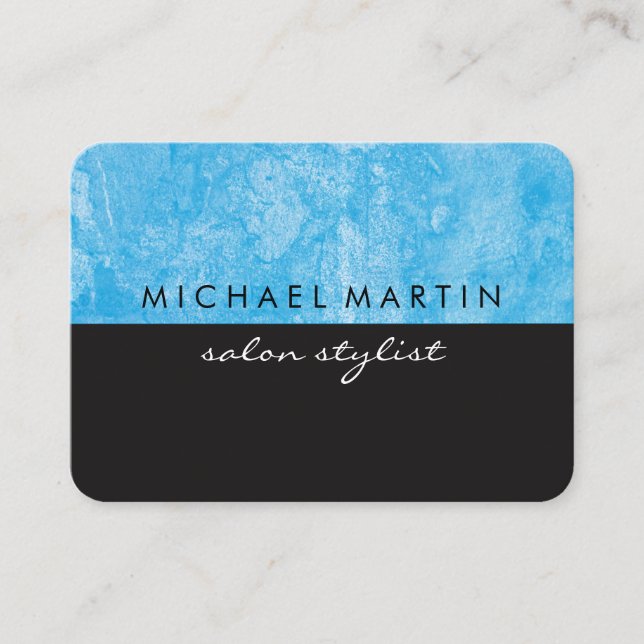 Grunge Blue Black Two Tone Business Card (Front)