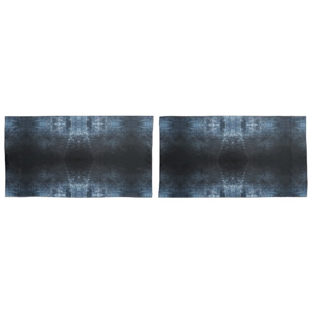Grunge Blue Grey Metal Pillow Case (Front-Set)