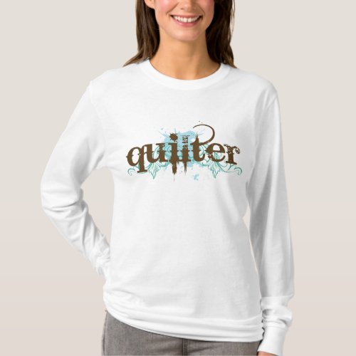 Grunge Blue Quilter Gift T_Shirt