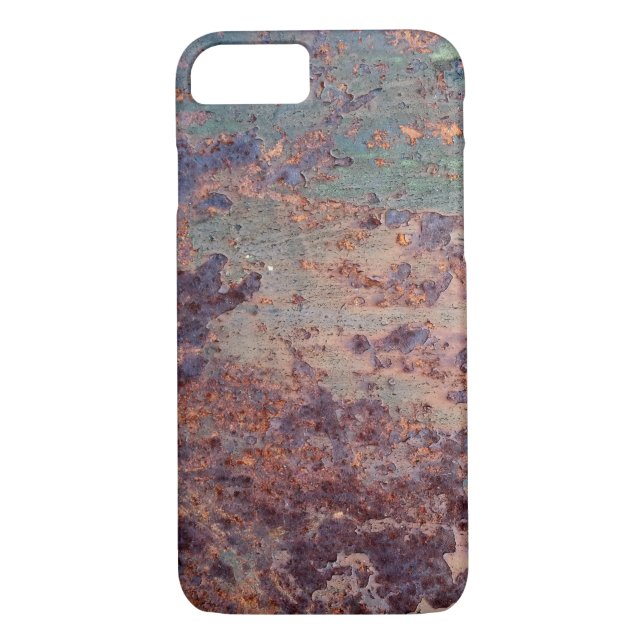 Grunge Blue Rusted Metal Pattern Case-Mate iPhone Case (Back)
