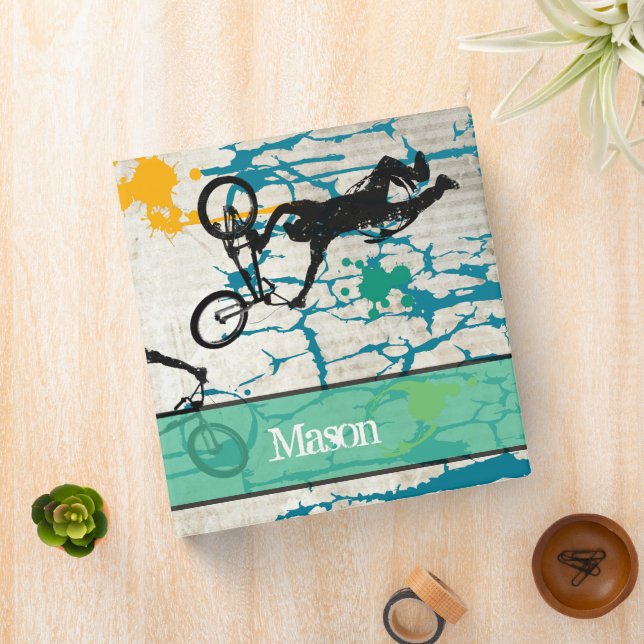 Grunge BMX Stunt Poster Art Paint Splat Binder (In Situ)