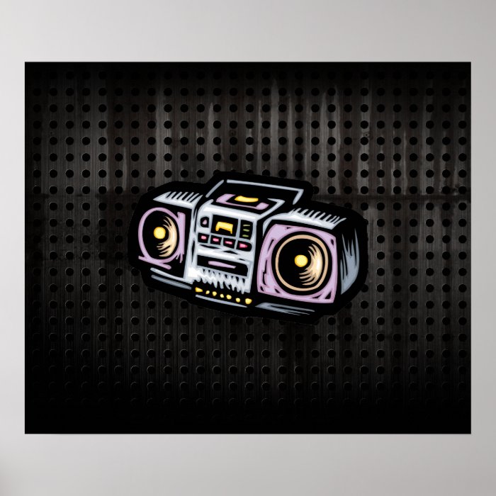 Grunge Boombox Print