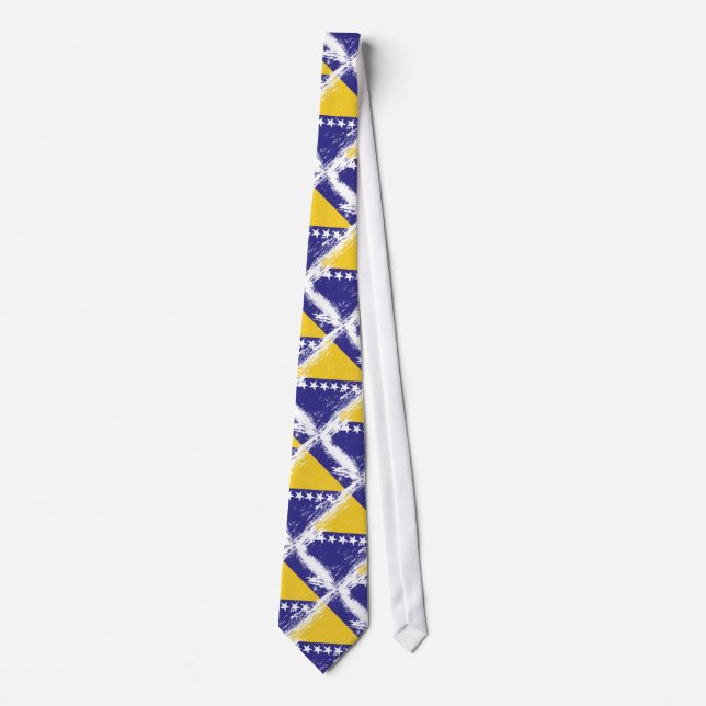 Grunge Bosnia and Herzegovina Flag Tie (Front)