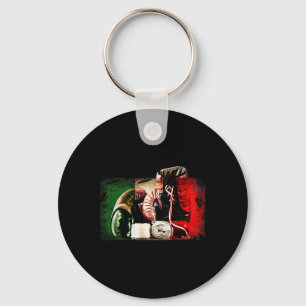Grunge Boxing Gloves And Italy Flag  Keychain