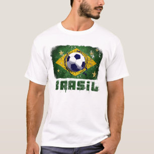 Grunge brazil soccer flag gifts T-Shirt