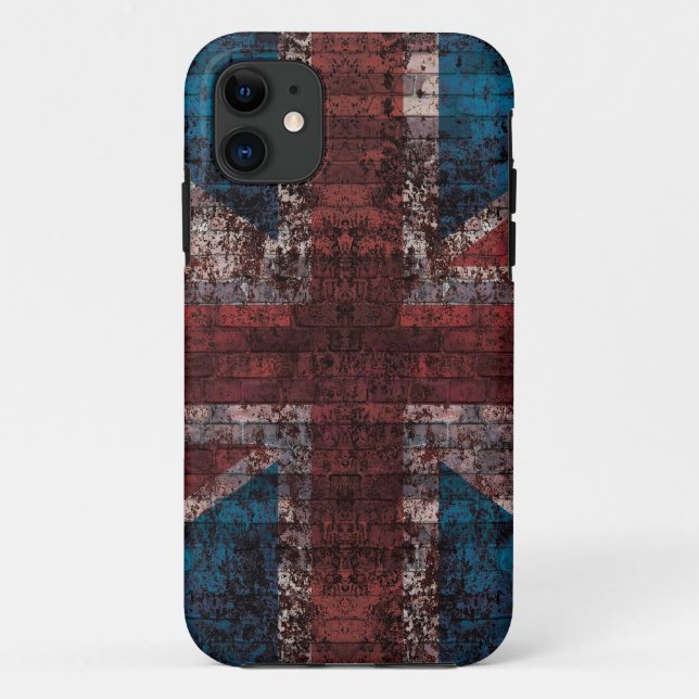 Grunge brick Union Jack i-phone case (Back)