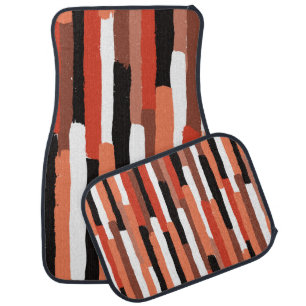 Grunge brushstrokes geometric seamless pattern car floor mat