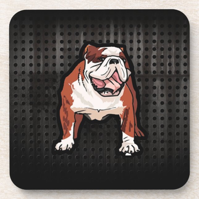 Grunge Bulldog Beverage Coaster (Front)