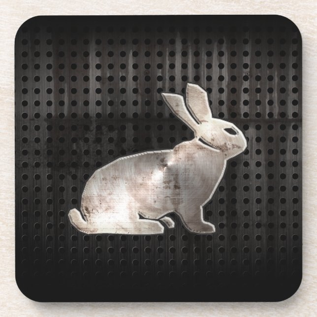 Grunge Bunny Drink Coaster (Front)