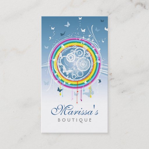 Customizable Grunge Butterflies Business Card